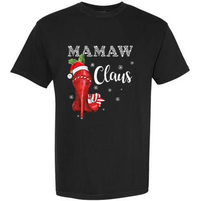 High Heel Mamaw Santa Claus Christmas Pajama Xmas Cool Gift Garment-Dyed Heavyweight T-Shirt