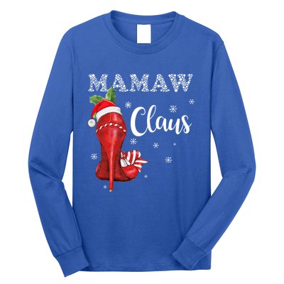 High Heel Mamaw Santa Claus Christmas Pajama Xmas Cool Gift Long Sleeve Shirt