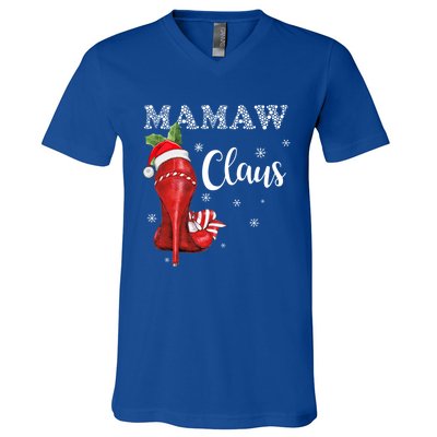 High Heel Mamaw Santa Claus Christmas Pajama Xmas Cool Gift V-Neck T-Shirt