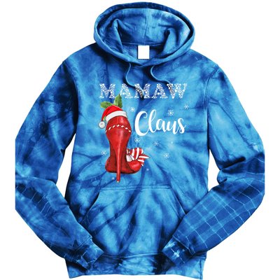 High Heel Mamaw Santa Claus Christmas Pajama Xmas Cool Gift Tie Dye Hoodie