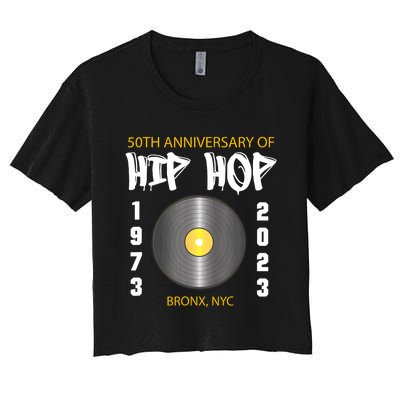 Hip Hop Music Is 50 50th Anniversary Retro Women's Crop Top Tee