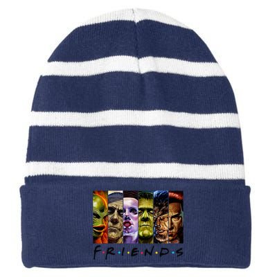 Halloween Horror Movies Characters Classic Killer Blood Horror Movie Gifts Striped Beanie with Solid Band