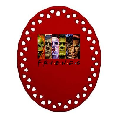 Halloween Horror Movies Characters Classic Killer Blood Horror Movie Gifts Ceramic Oval Ornament