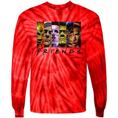 Halloween Horror Movies Characters Classic Killer Blood Horror Movie Gifts Tie-Dye Long Sleeve Shirt