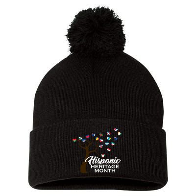 Hispanic Heritage Month Tree Roots Pom Pom 12in Knit Beanie
