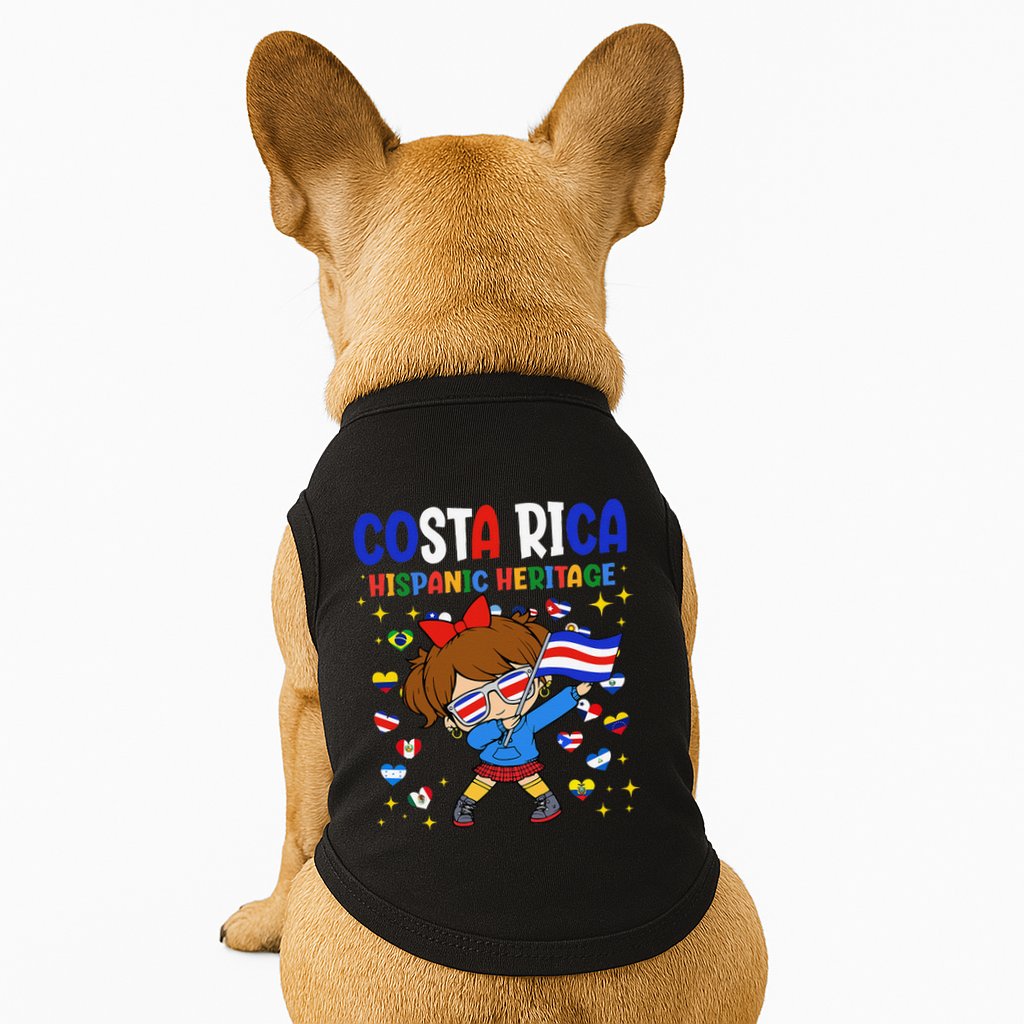 Hispanic Heritage Month Costa Rica Flag Costa Rican Gift Doggie Tank