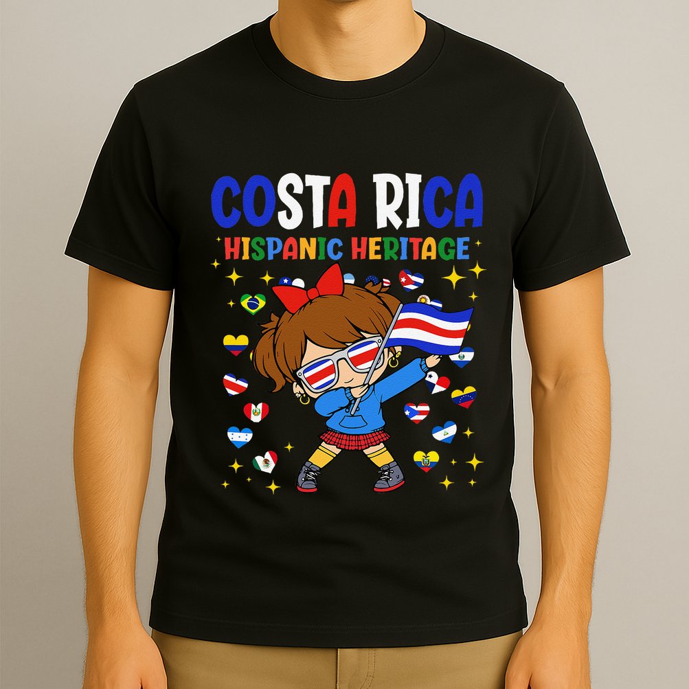 Hispanic Heritage Month Costa Rica Flag Costa Rican Gift T-Shirt