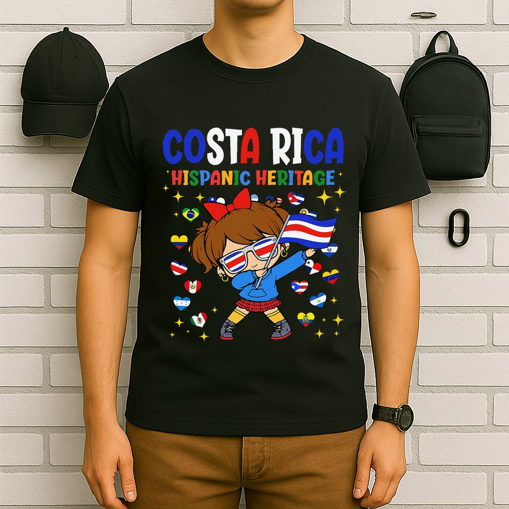 Hispanic Heritage Month Costa Rica Flag Costa Rican Gift T-Shirt