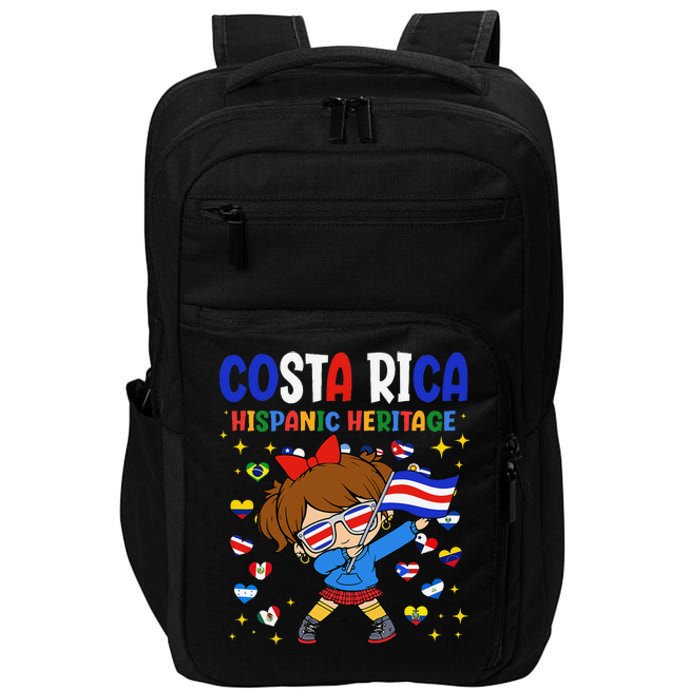 Hispanic Heritage Month Costa Rica Flag Costa Rican Gift Impact Tech Backpack