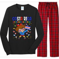 Hispanic Heritage Month Costa Rica Flag Costa Rican Gift Long Sleeve Pajama Set