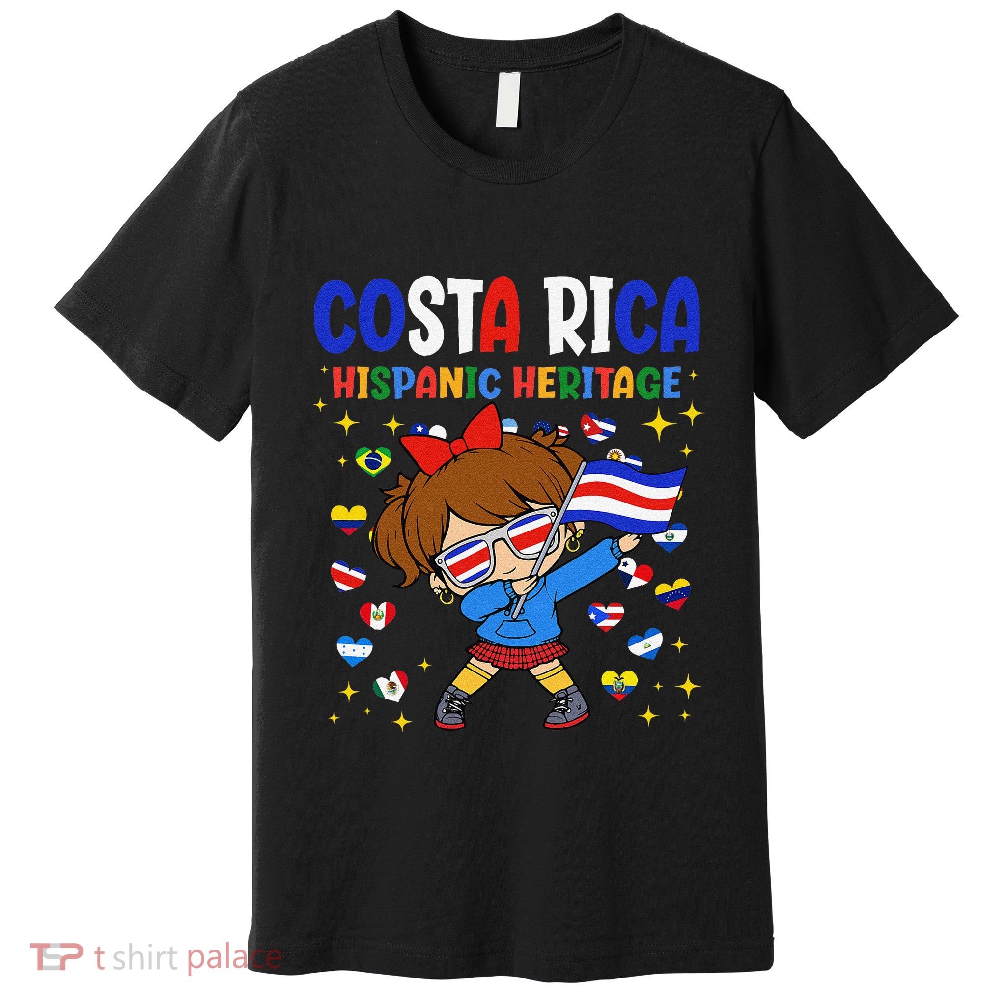 Hispanic Heritage Month Costa Rica Flag Costa Rican Gift Premium T-Shirt