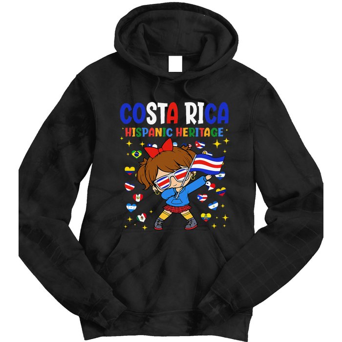 Hispanic Heritage Month Costa Rica Flag Costa Rican Gift Tie Dye Hoodie