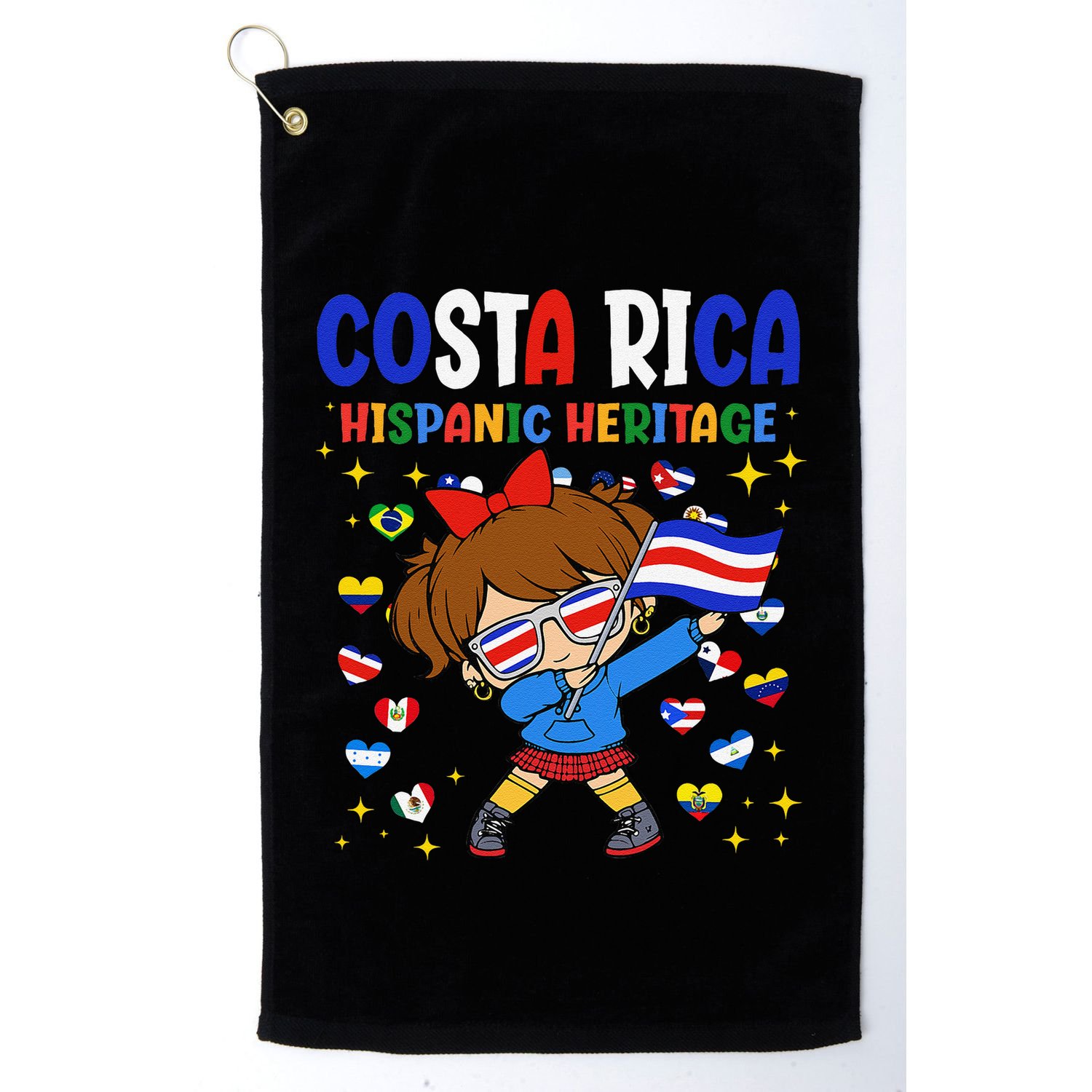 Hispanic Heritage Month Costa Rica Flag Costa Rican Gift Golf Towel