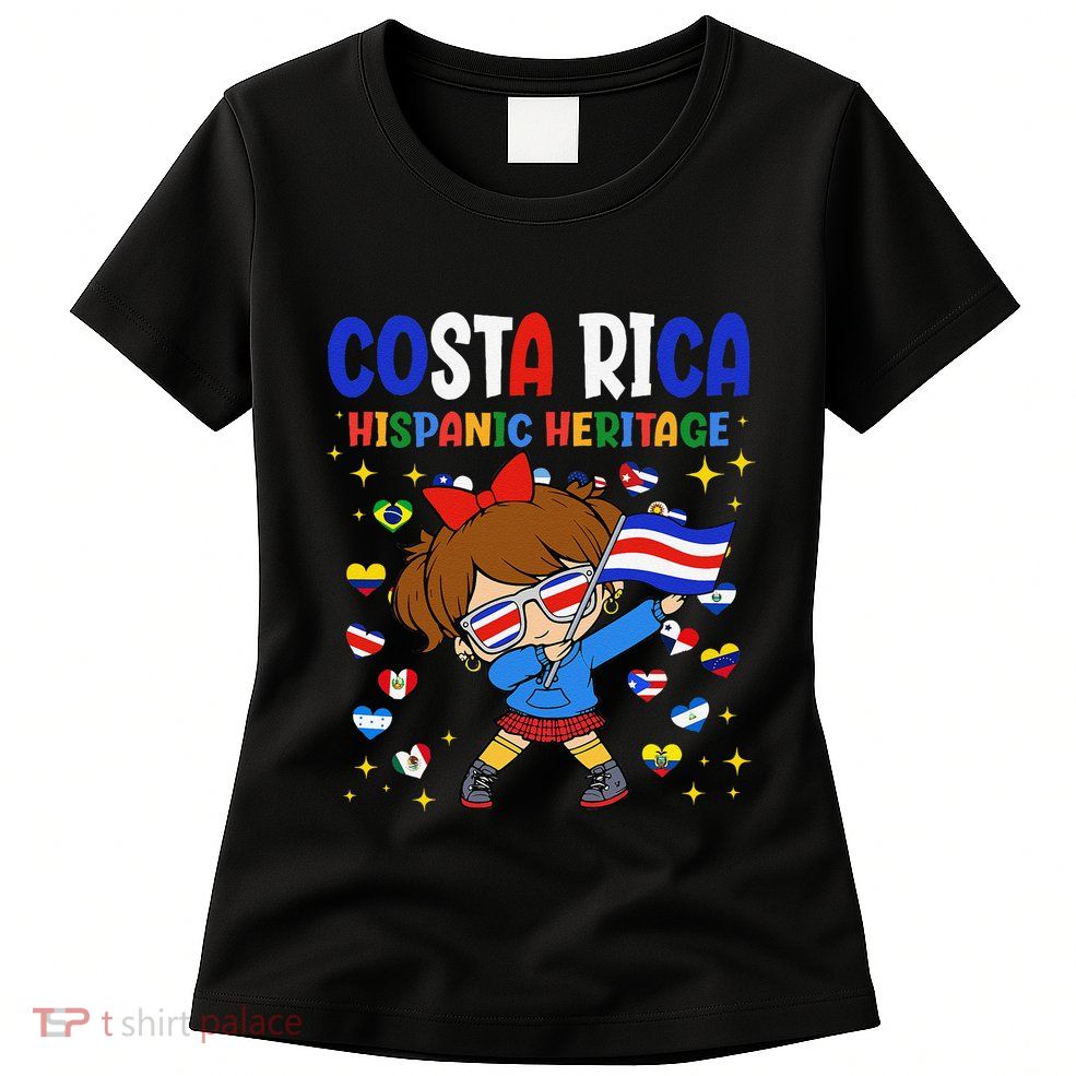 Hispanic Heritage Month Costa Rica Flag Costa Rican Gift Womens T-Shirt