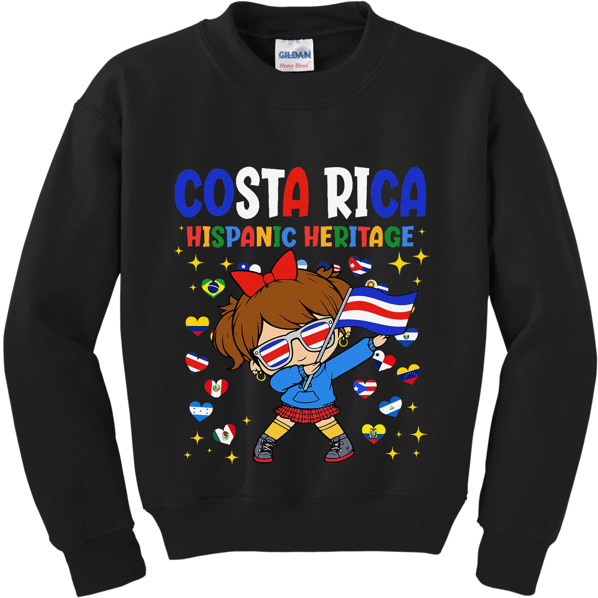 Hispanic Heritage Month Costa Rica Flag Costa Rican Gift Kids Sweatshirt
