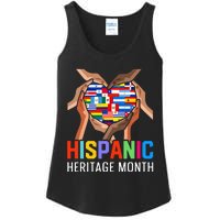 Hispanic Heritage Month All Countries Heart Hands Ladies Essential Tank