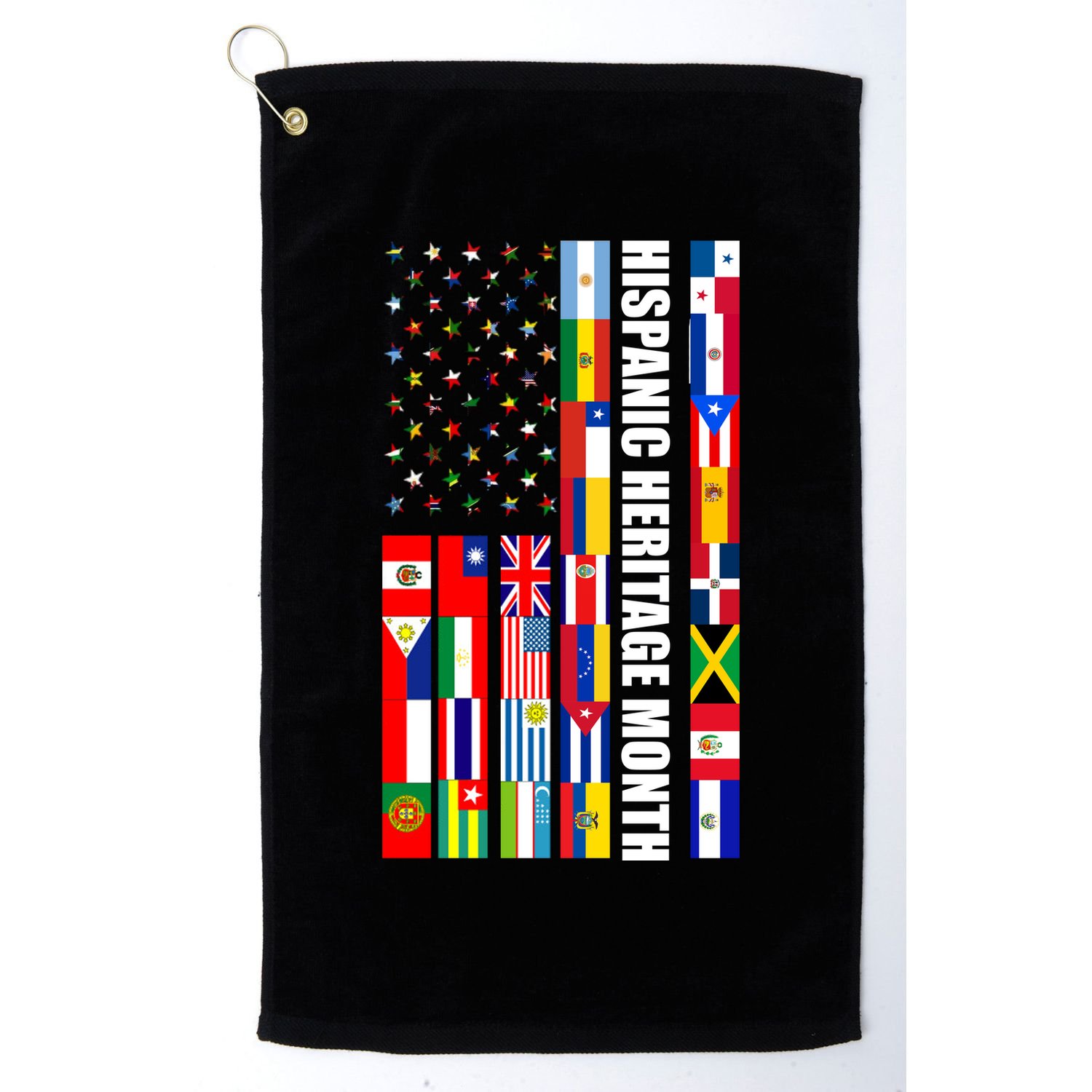 Hispanic Heritage Month Countries United Flag Golf Towel