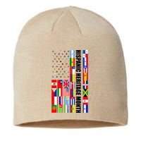 Hispanic Heritage Month Countries United Flag Sustainable Beanie