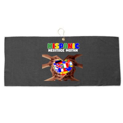 Hispanic Heritage Month Stand Together Large Microfiber Waffle Golf Towel