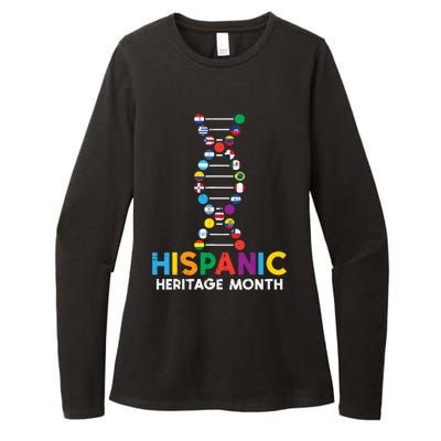 Hispanic Heritage Month DNA Flags Latino Pride Womens CVC Long Sleeve Shirt