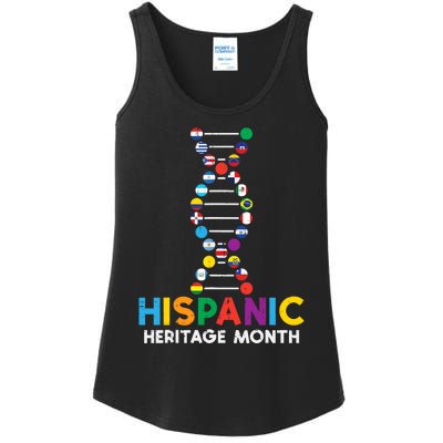 Hispanic Heritage Month DNA Flags Latino Pride Ladies Essential Tank