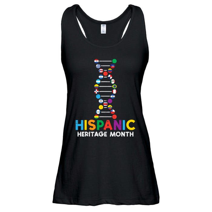 Hispanic Heritage Month DNA Flags Latino Pride Ladies Essential Flowy Tank