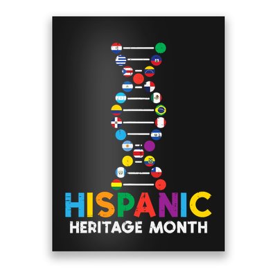 Hispanic Heritage Month DNA Flags Latino Pride Poster