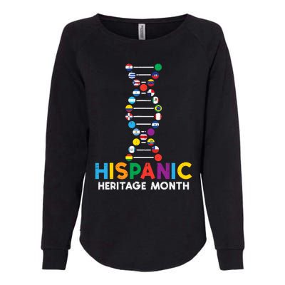 Hispanic Heritage Month DNA Flags Latino Pride Womens California Wash Sweatshirt