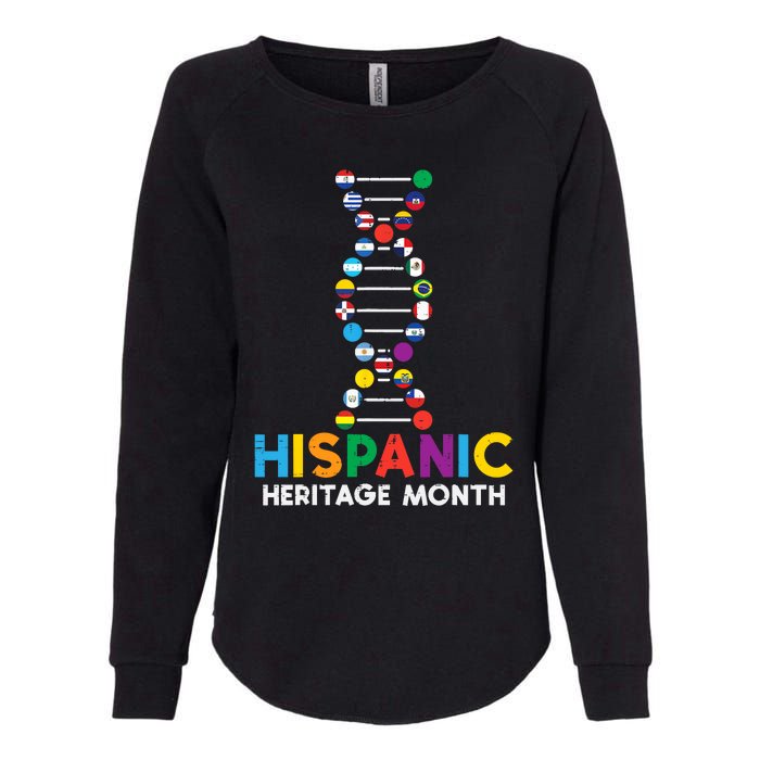 Hispanic Heritage Month DNA Flags Latino Pride Womens California Wash Sweatshirt