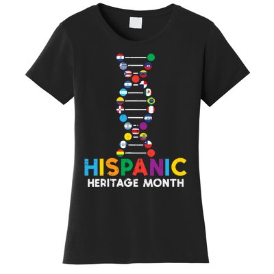 Hispanic Heritage Month DNA Flags Latino Pride Women's T-Shirt