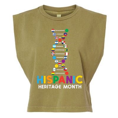 Hispanic Heritage Month DNA Flags Latino Pride Garment-Dyed Women's Muscle Tee