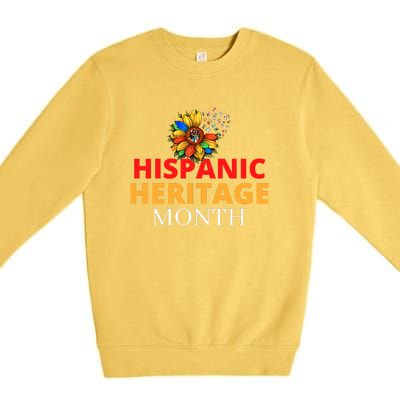 Hispanic Heritage Month Latino Countries Flag Sunflower Premium Crewneck Sweatshirt