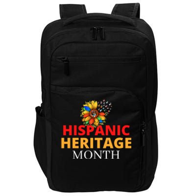 Hispanic Heritage Month Latino Countries Flag Sunflower Impact Tech Backpack