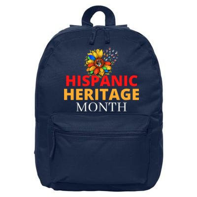 Hispanic Heritage Month Latino Countries Flag Sunflower 16 in Basic Backpack