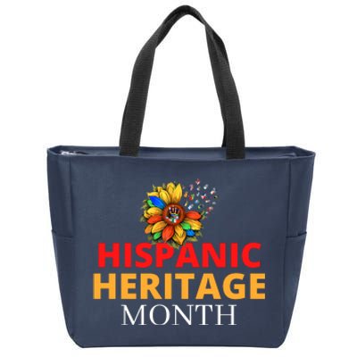 Hispanic Heritage Month Latino Countries Flag Sunflower Zip Tote Bag