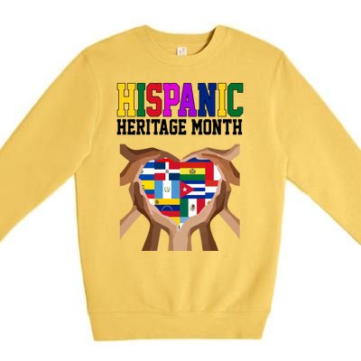 Hispanic Heritage Month Heart Hands Premium Crewneck Sweatshirt