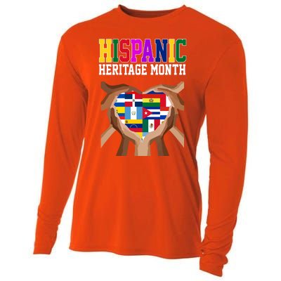 Hispanic Heritage Month Heart Hands Cooling Performance Long Sleeve Crew