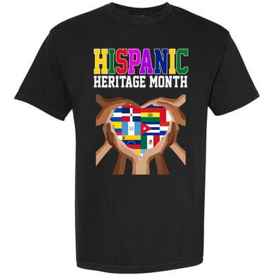 Hispanic Heritage Month Heart Hands Garment-Dyed Heavyweight T-Shirt