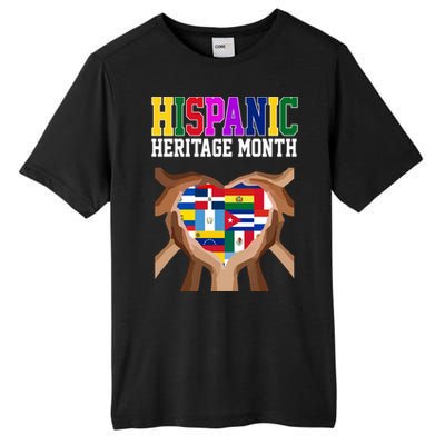 Hispanic Heritage Month Heart Hands Tall Fusion ChromaSoft Performance T-Shirt