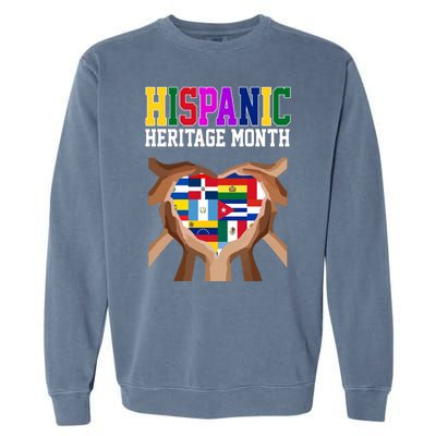 Hispanic Heritage Month Heart Hands Garment-Dyed Sweatshirt