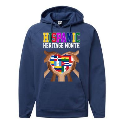 Hispanic Heritage Month Heart Hands Performance Fleece Hoodie