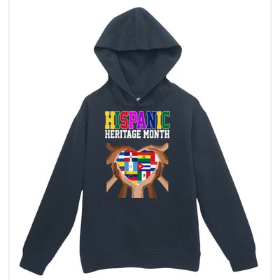 Hispanic Heritage Month Heart Hands Urban Pullover Hoodie