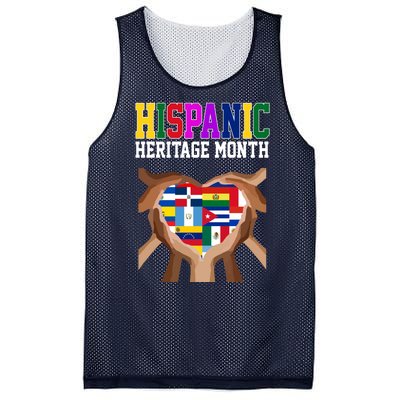 Hispanic Heritage Month Heart Hands Mesh Reversible Basketball Jersey Tank