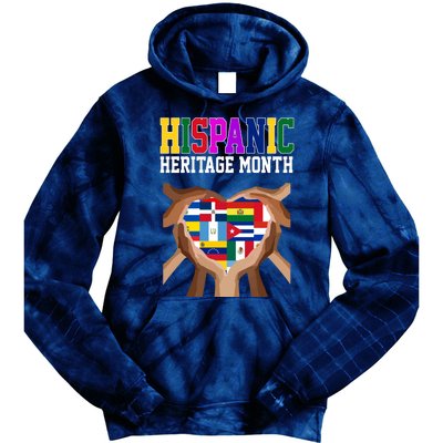 Hispanic Heritage Month Heart Hands Tie Dye Hoodie