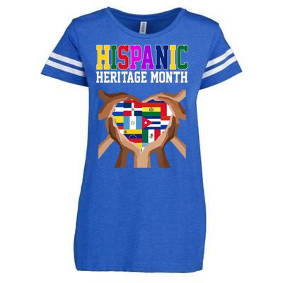 Hispanic Heritage Month Heart Hands Enza Ladies Jersey Football T-Shirt