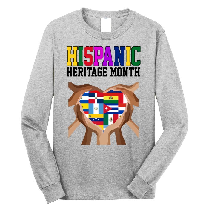 Hispanic Heritage Month Heart Hands Long Sleeve Shirt