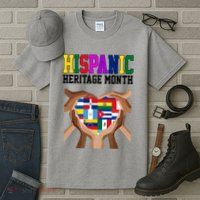 Hispanic Heritage Month Heart Hands Tall T-Shirt