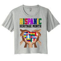 Hispanic Heritage Month Heart Hands Women's Crop Top Tee