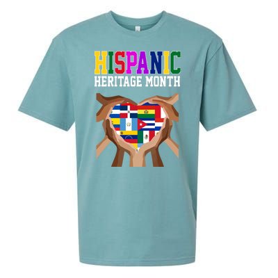 Hispanic Heritage Month Heart Hands Sueded Cloud Jersey T-Shirt