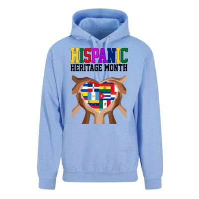 Hispanic Heritage Month Heart Hands Unisex Surf Hoodie